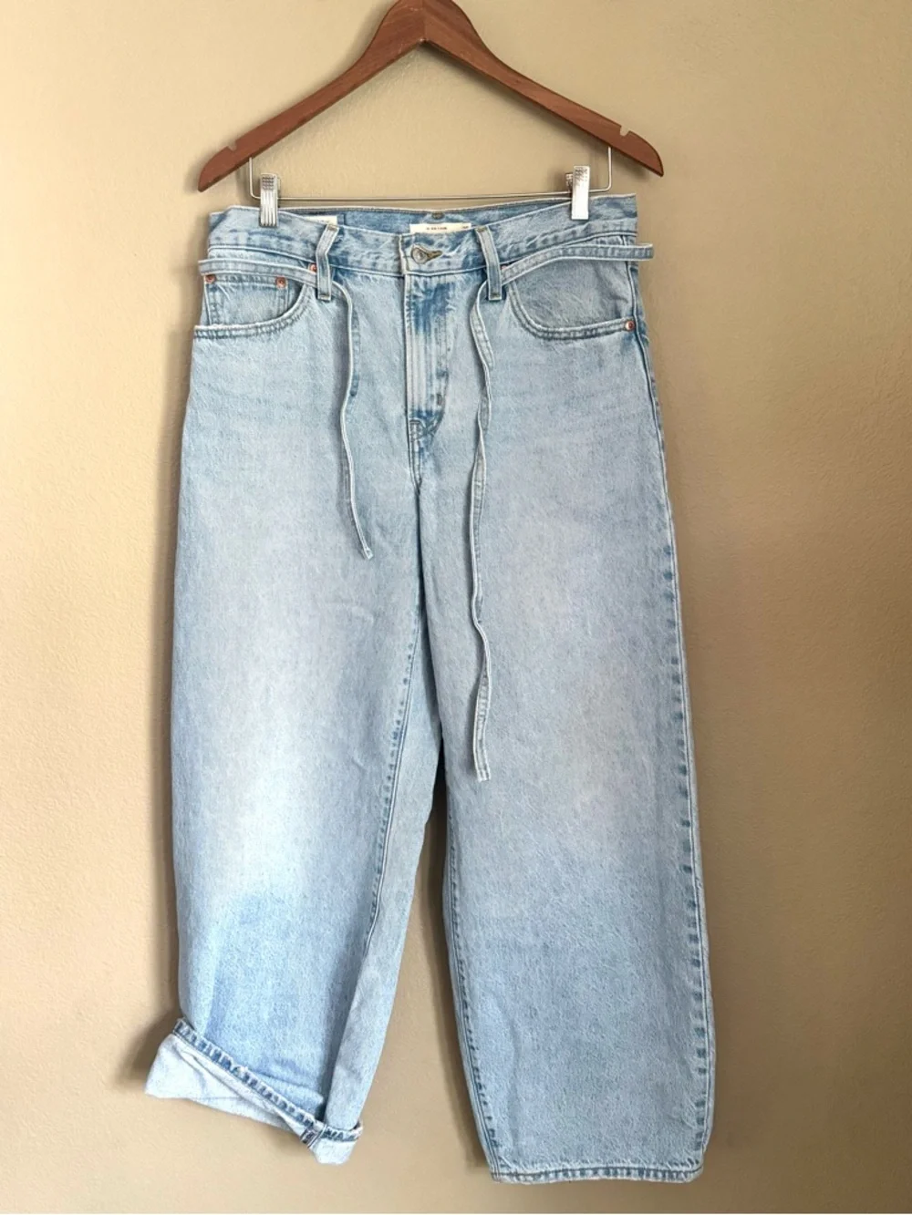 Levi’s XL Balloon Light Wash Mid Rise Wide Leg Baggy Jeans Blue Size 28 - Picture 2 of 8